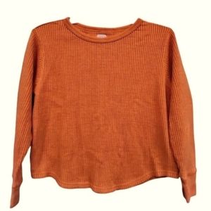 Gap Sweats Long Sleeve Waffle Knit Crewneck Thermal Long Sleeved T-shirt